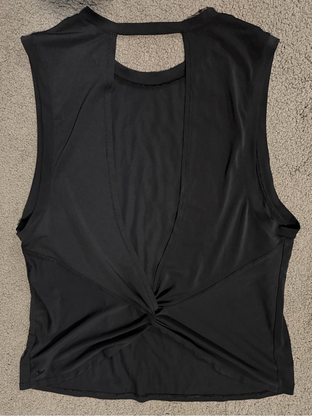 Fabletics Black Twist-Back Sleeveless Workout Top
